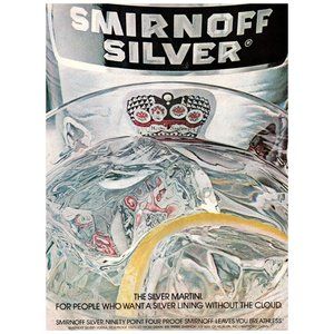 1976 Smirnoff Silver Martini Vintage Print Ad People Who Want a Silver Lining